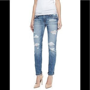 Gessa Slouched Slim Leg Distressed Jeans